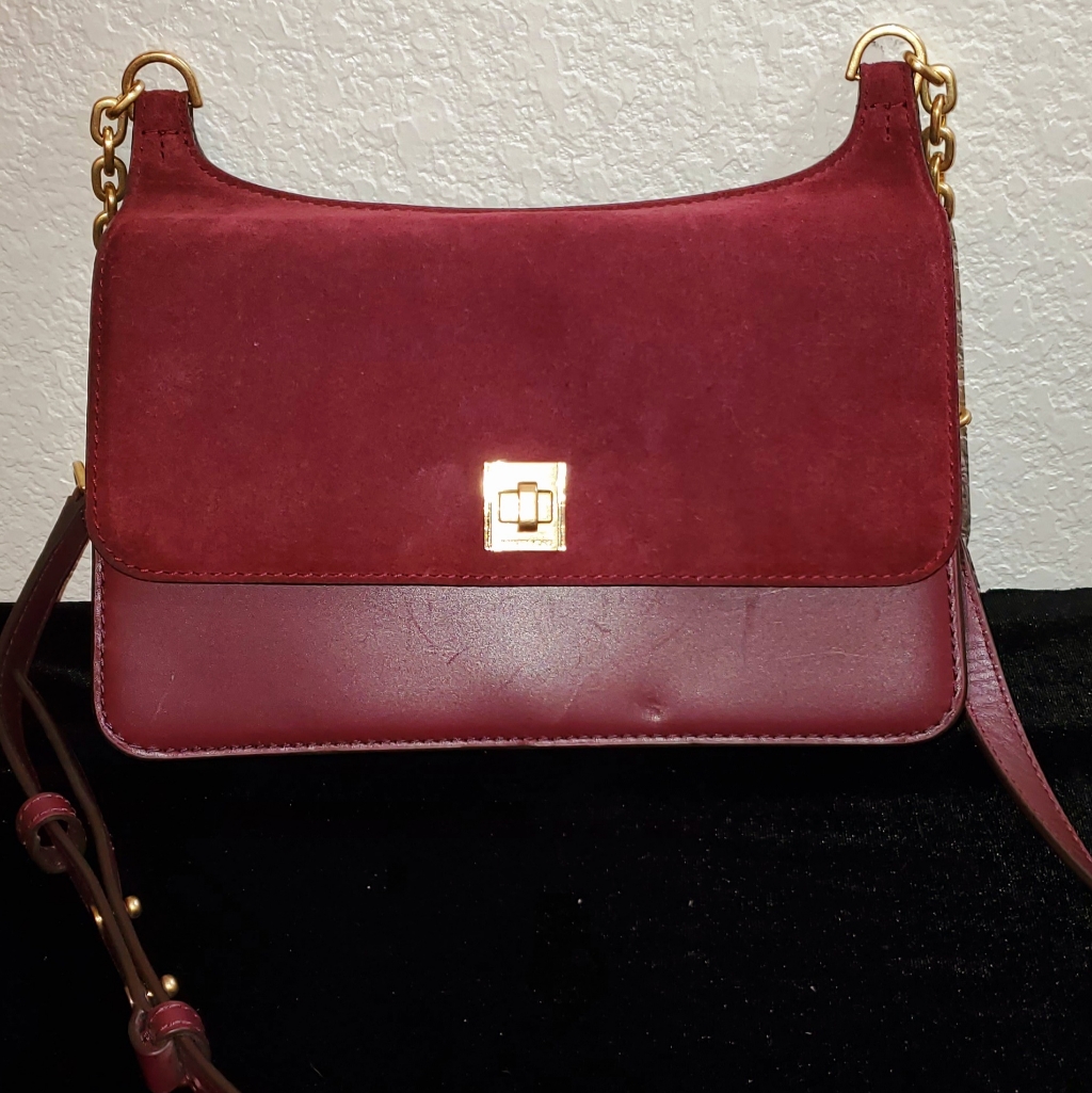 Nwt Suede & Leather Burgundy Michael Kors Purse
